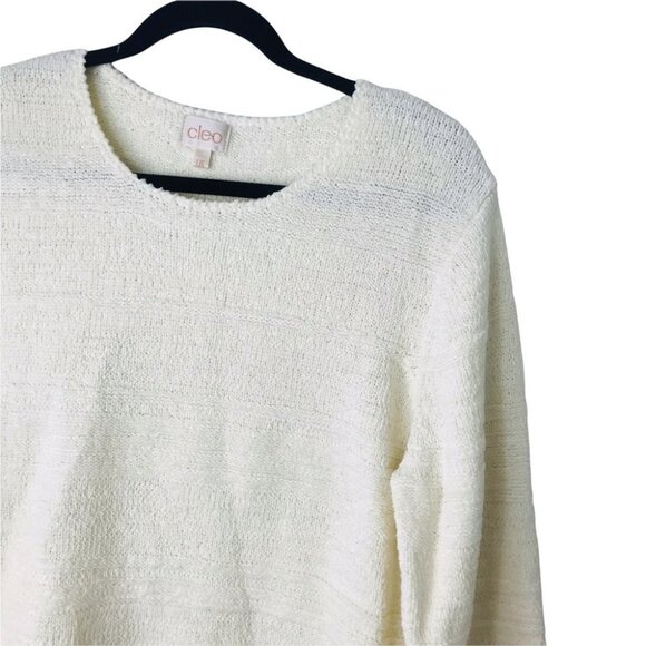 Cleo Knit Cream Scoop Neck Wool blend Pullover jumper sweater women size L - Picture 6 of 11